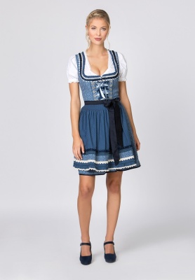 Mini dirndl 2 részes 55 cm Angelica blau - Csak raktárról!